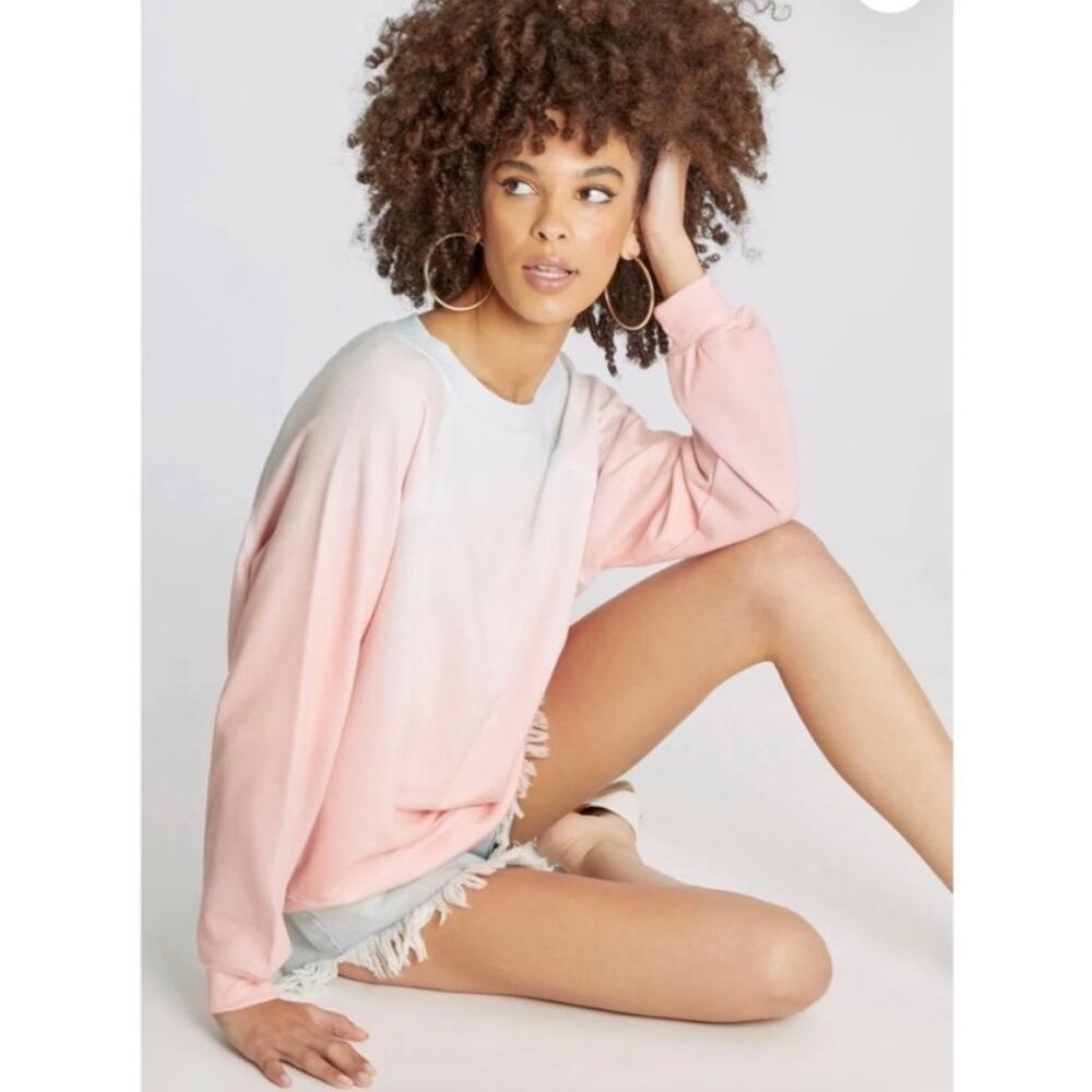 Wildfox Pink Ombre Sweatshirt XL Oversized Lightweight Pullover NWT